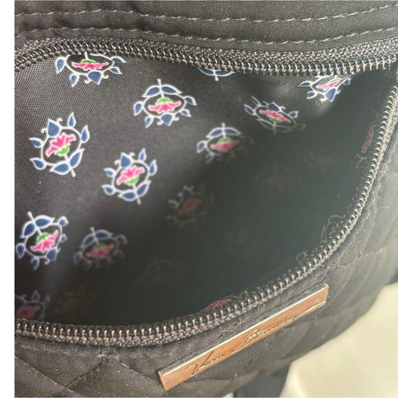 Vera Bradley Hipster Crossbody Classic Black Microfiber Quilted Bag 14529 - Picture 5 of 14